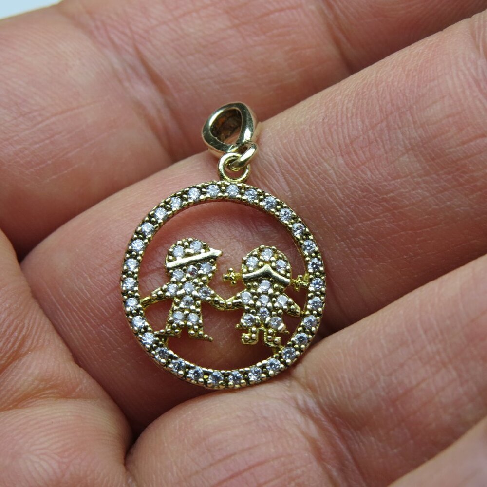18k Sterling Silver Children Pendant